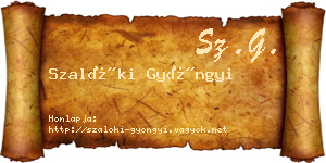 Szalóki Gyöngyi névjegykártya